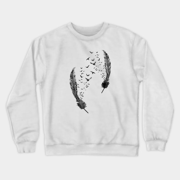 Birds feather Crewneck Sweatshirt by RosaliArt